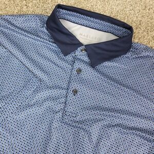 Maelreg Mens XL Multicolor AOP Geometric Performance Stretch Polo Short Sleeve